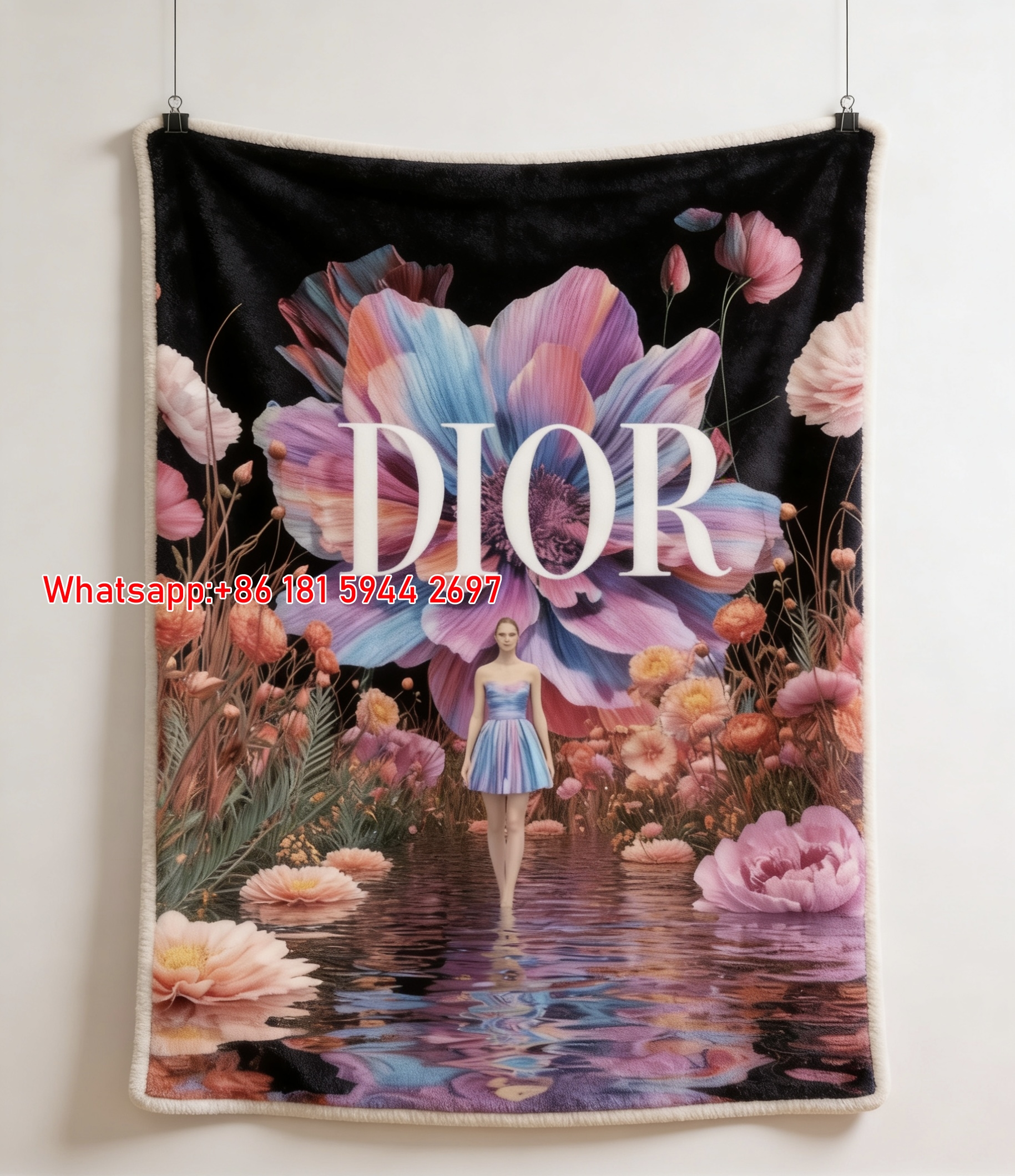 Dior Surreal Lipstick Tree Storefront Art Flannel Throw Blanket Sofa Cover Blanket D400